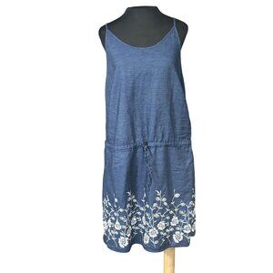 Westport Dress With Floral Embroidery Drawstring Waist & Tie Back Petite L